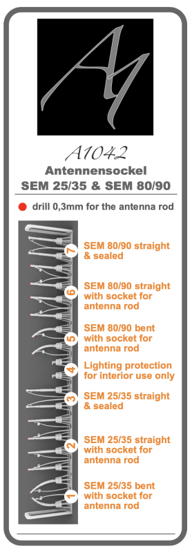 Antennensockel SEM 25/35 & SEM 80/90